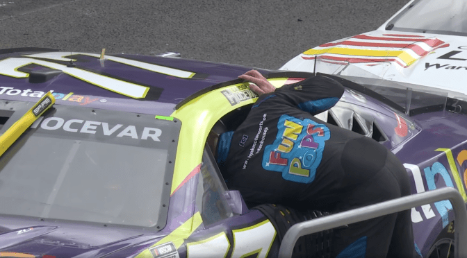 Stenhouse confronts Hocevar on pit road after Mexico City race
